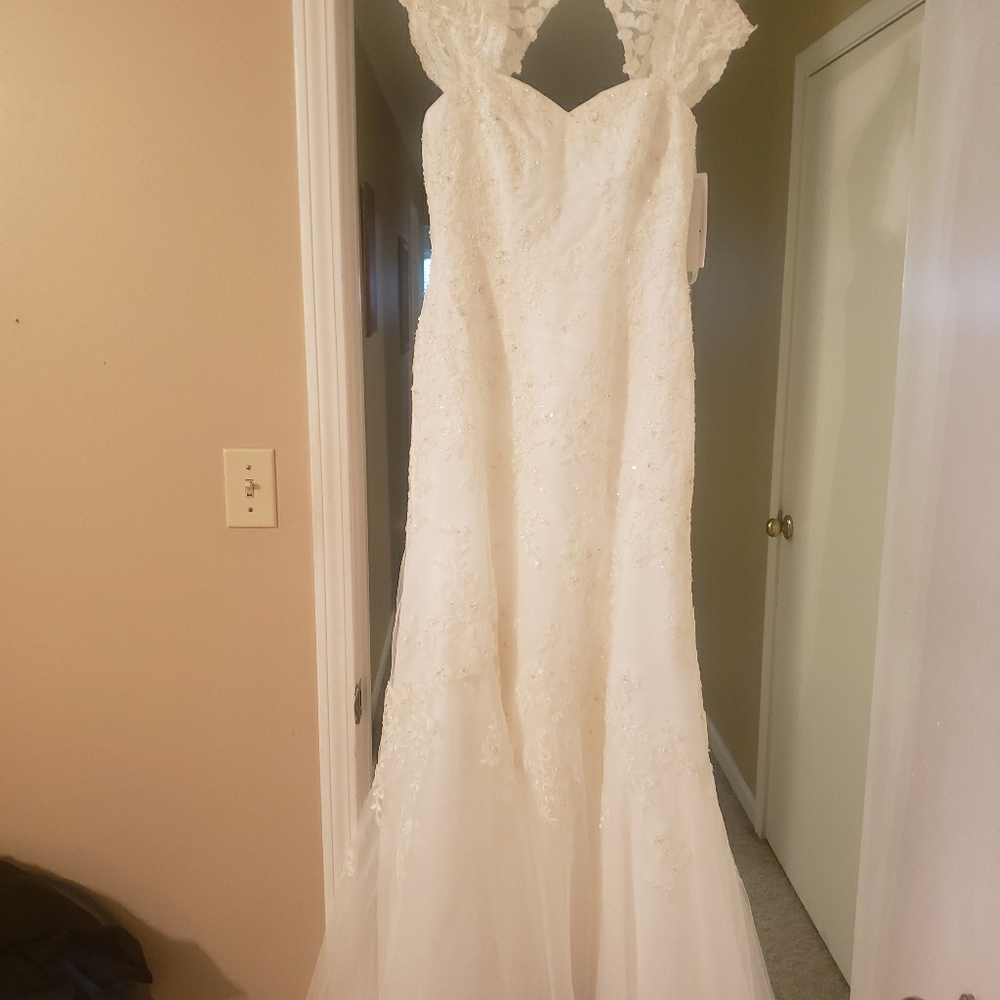 David's Bridal Capsleeve Wedding Gown NWT